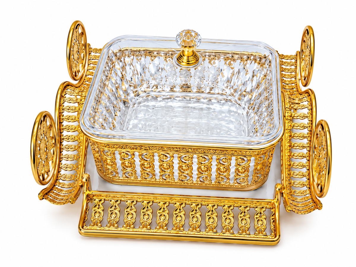 Gold Carriage Serving Dish